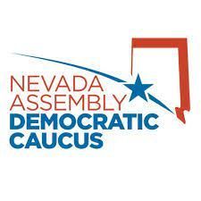 Nevada Assembly Democratic Caucus logo in red, blue, and white with a star and Nevada outline