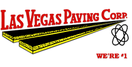 Las Vegas Paving Corp. logo with yellow road graphic and “We’re #1” text
