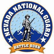 Nevada National Guard logo with a soldier, mountains, and “Battle Born” banner in blue and gold