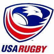 USA Rugby logo with a stylized white eagle and red-blue shield, and “USA RUGBY” text below