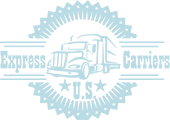 Light blue Express Carriers U.S. logo with semi-truck emblem and gear-like sunburst.