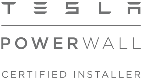 Tesla Powerwall certified installer logo on a white background