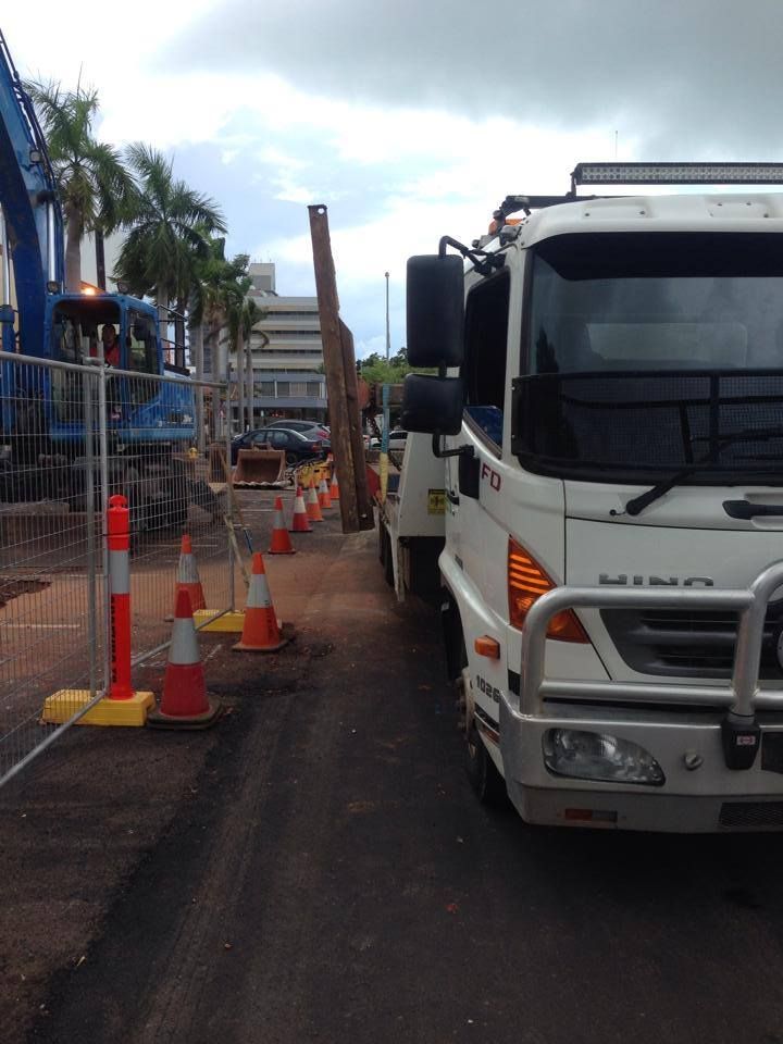 A White Truck is Parked on the Side of the Road — Cohen’s Towing & 4WD Recoveries In Alice Springs, NT