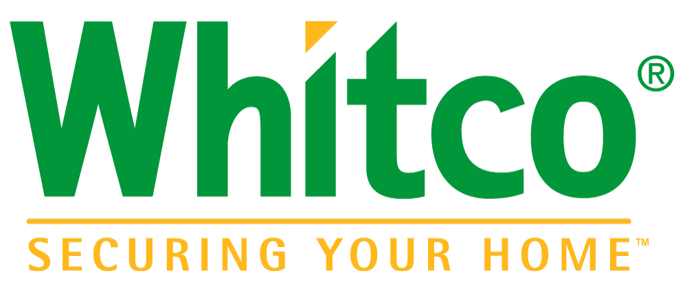 Whitco logo: green text on a beige background; 