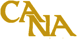 a gold cana logo on a white background