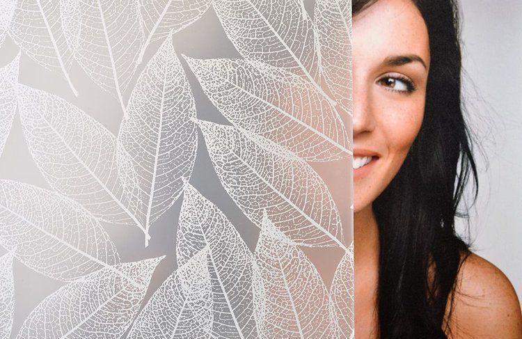 frosted leaf print decorative film