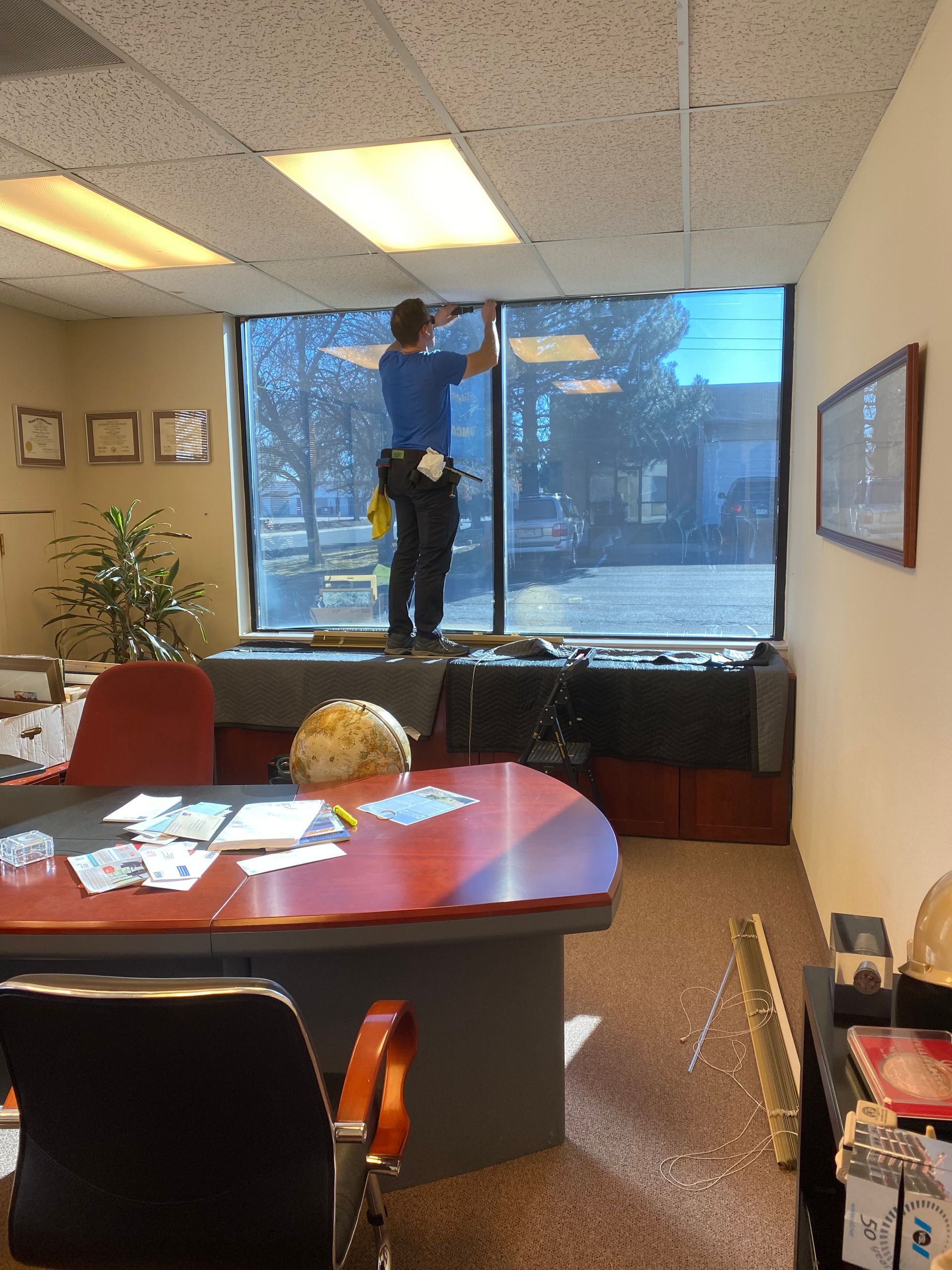Man fixing a window
