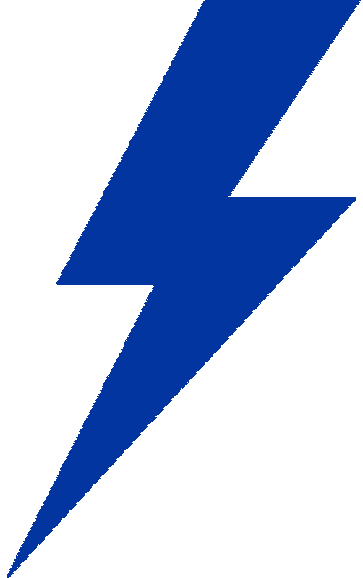 A blue lightning bolt on a white background.