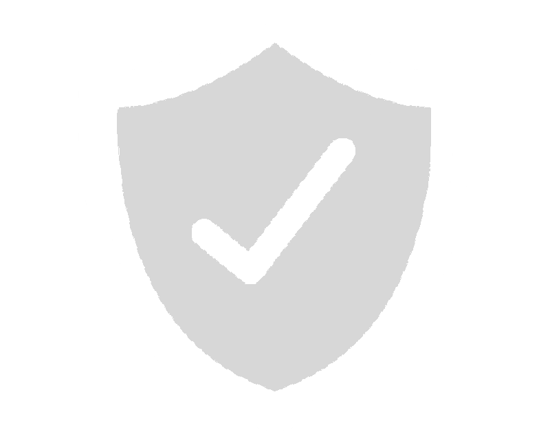 A shield with a check mark on it on a white background.