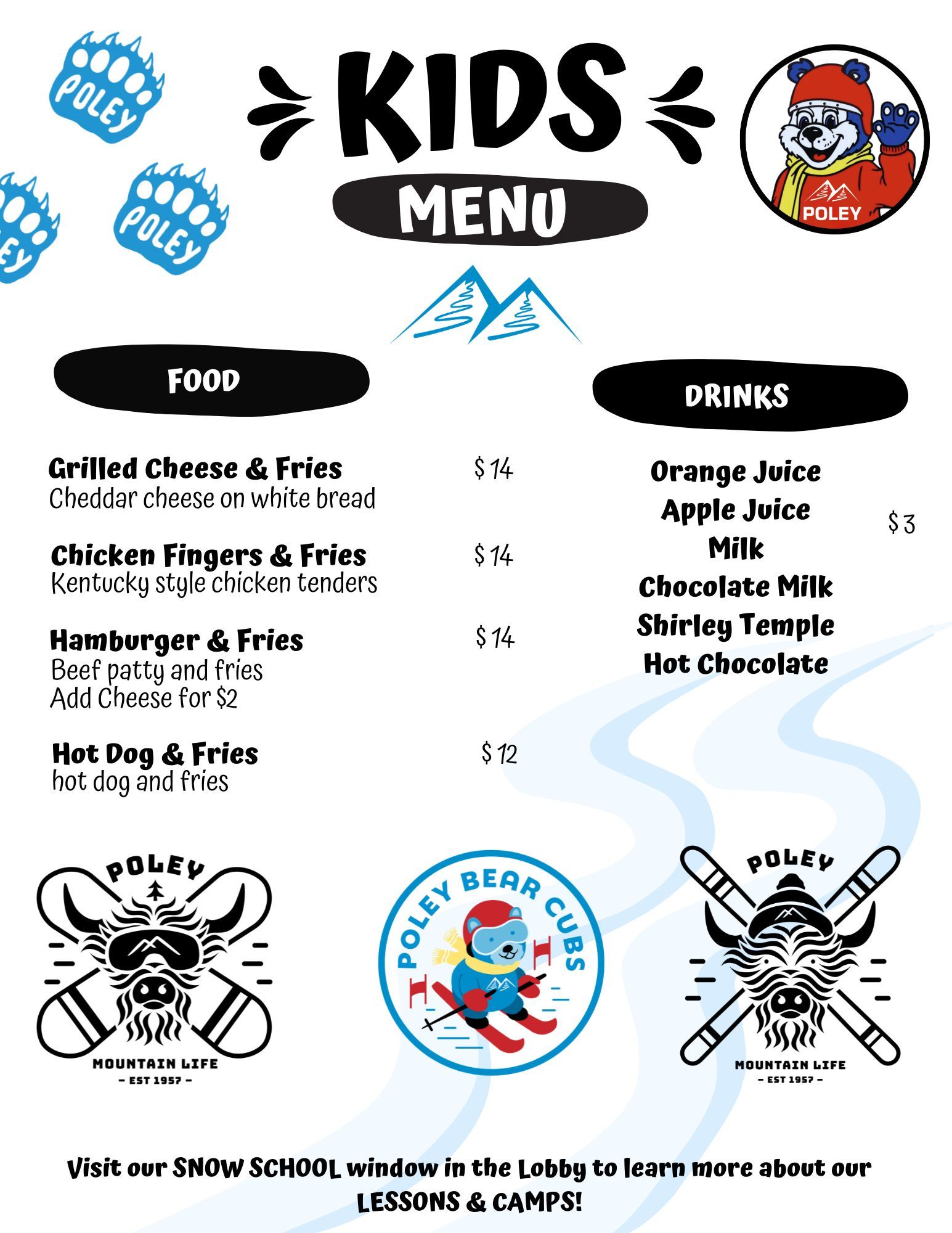 Slope Side Bar & Restaurant Menu