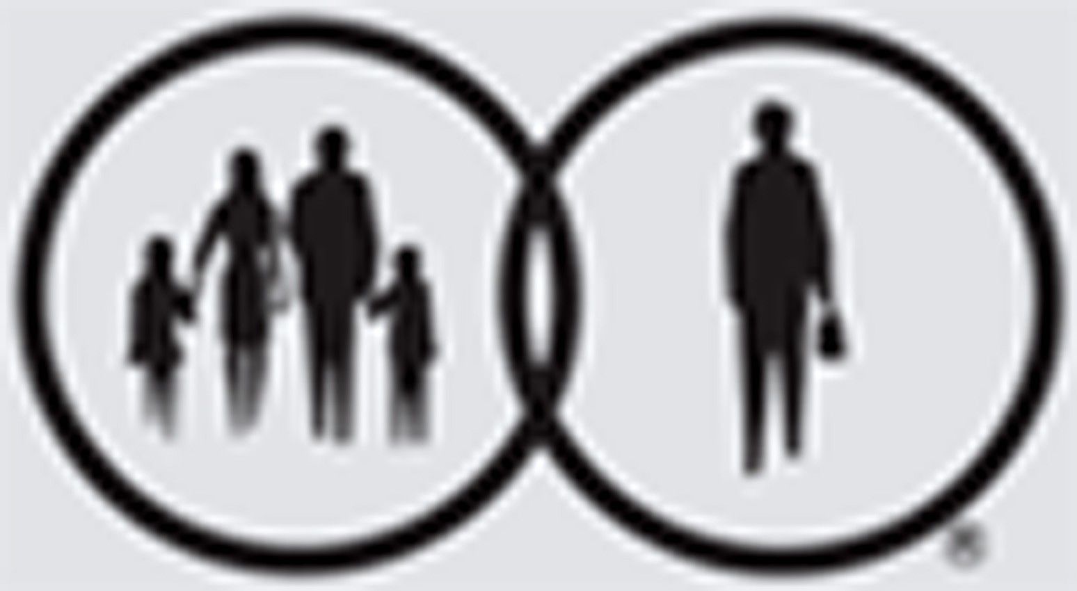 Family and individual silhouettes in overlapping circles. Family and individual silhouettes in overlapping circles.