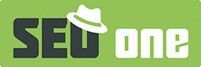 Ein Logo für SEO One mit einem Hut darauf und einem grünen Hintergrund