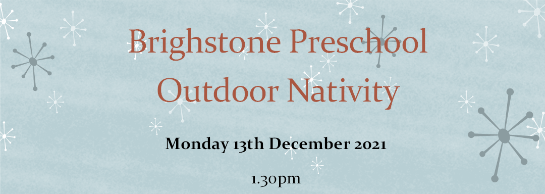 A poster for a brightstone preschool outdoor nativity