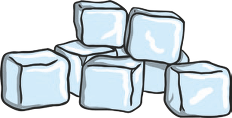 A bunch of ice cubes are stacked on top of each other on a white background.