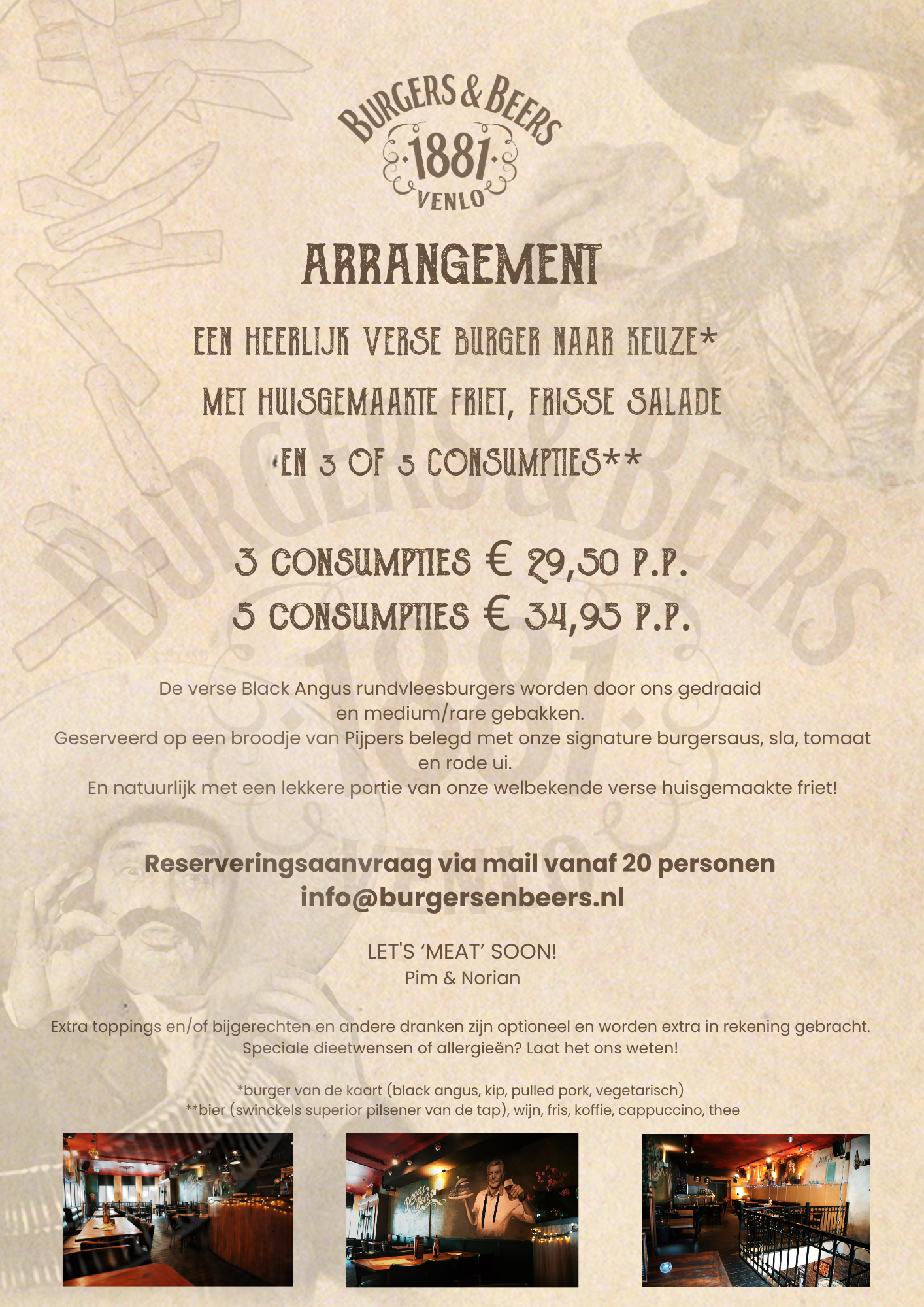 groepsarrangement menu incl. drank