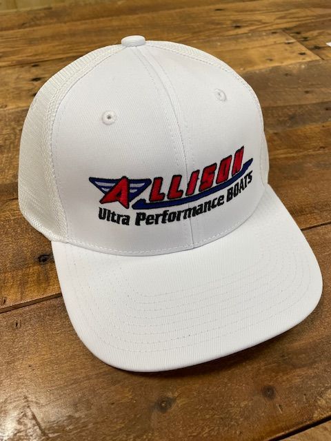 White Logo Hat with white Mesh #1216