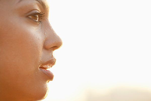 Woman sweating