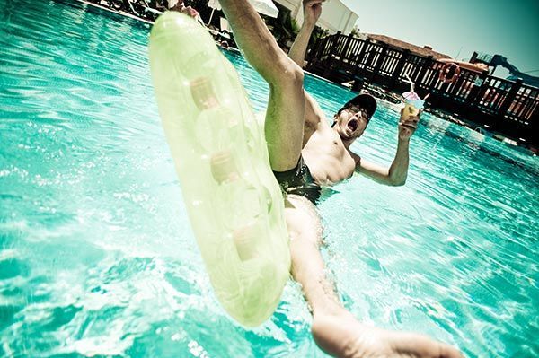 Man in pool