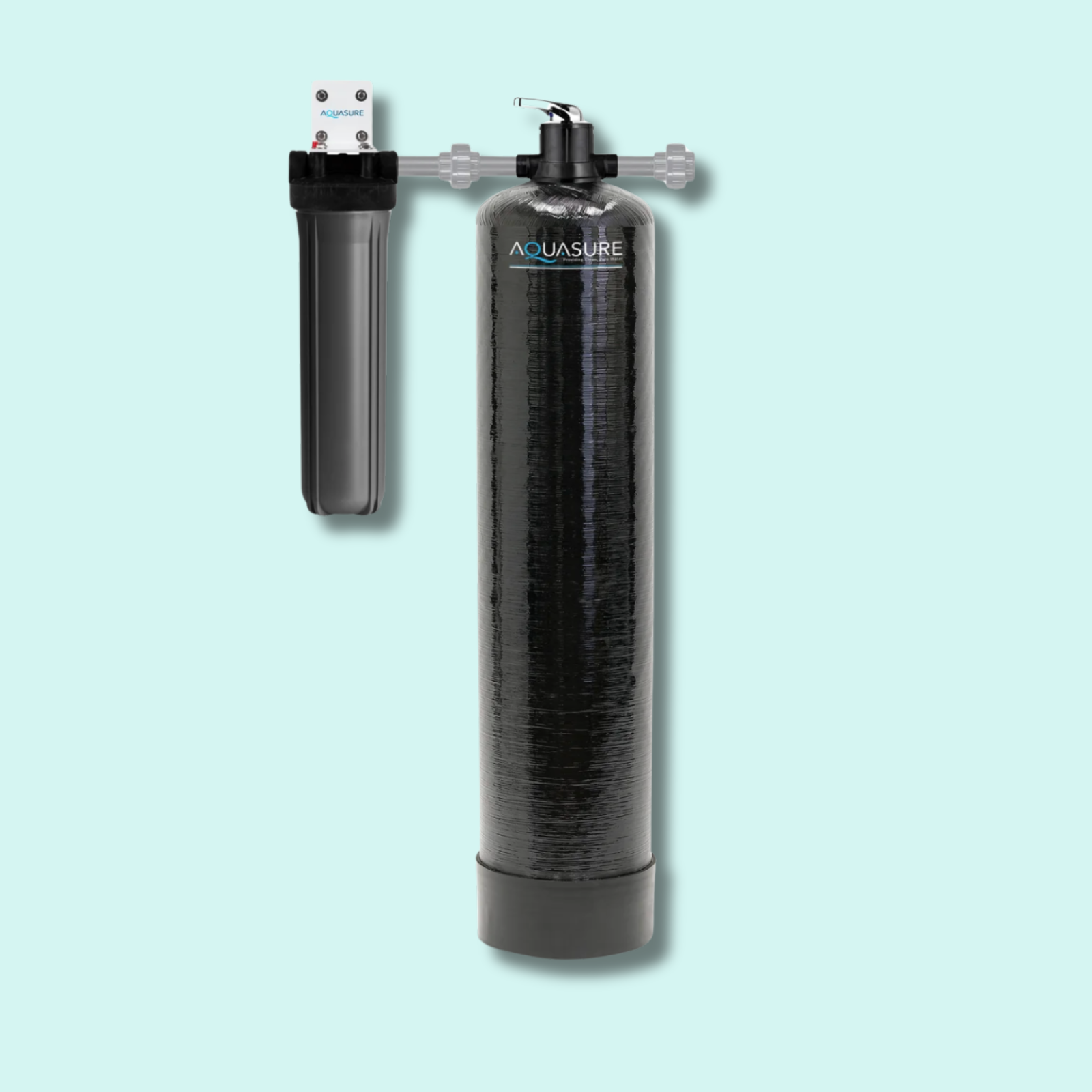 Aquasure Fortitude Pro 1500 AS-FP1500 on light blue background with drop shadow