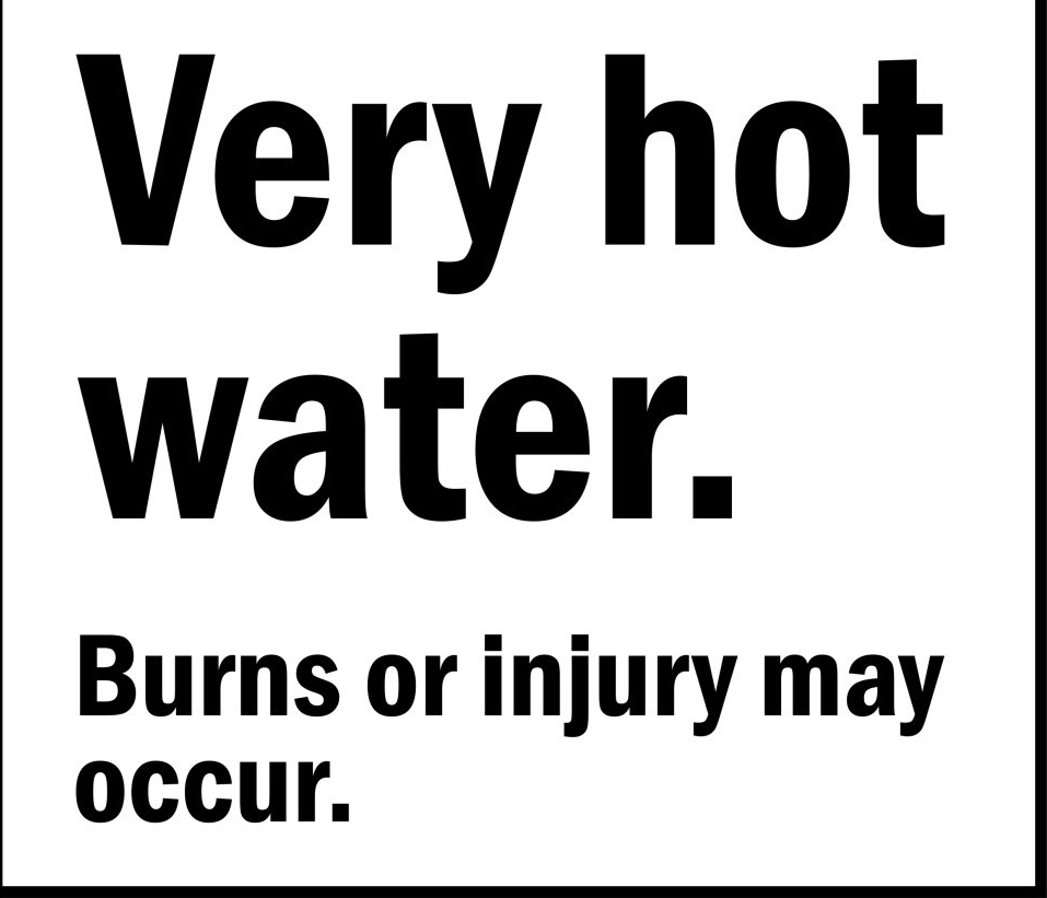 very hot water