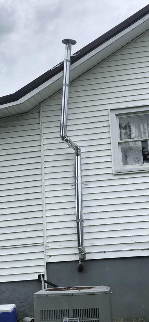 How customer attempted to resolve improper water heater venting