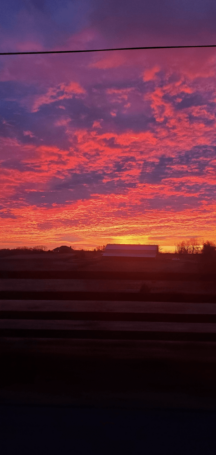 Kentucky sunset on a farm