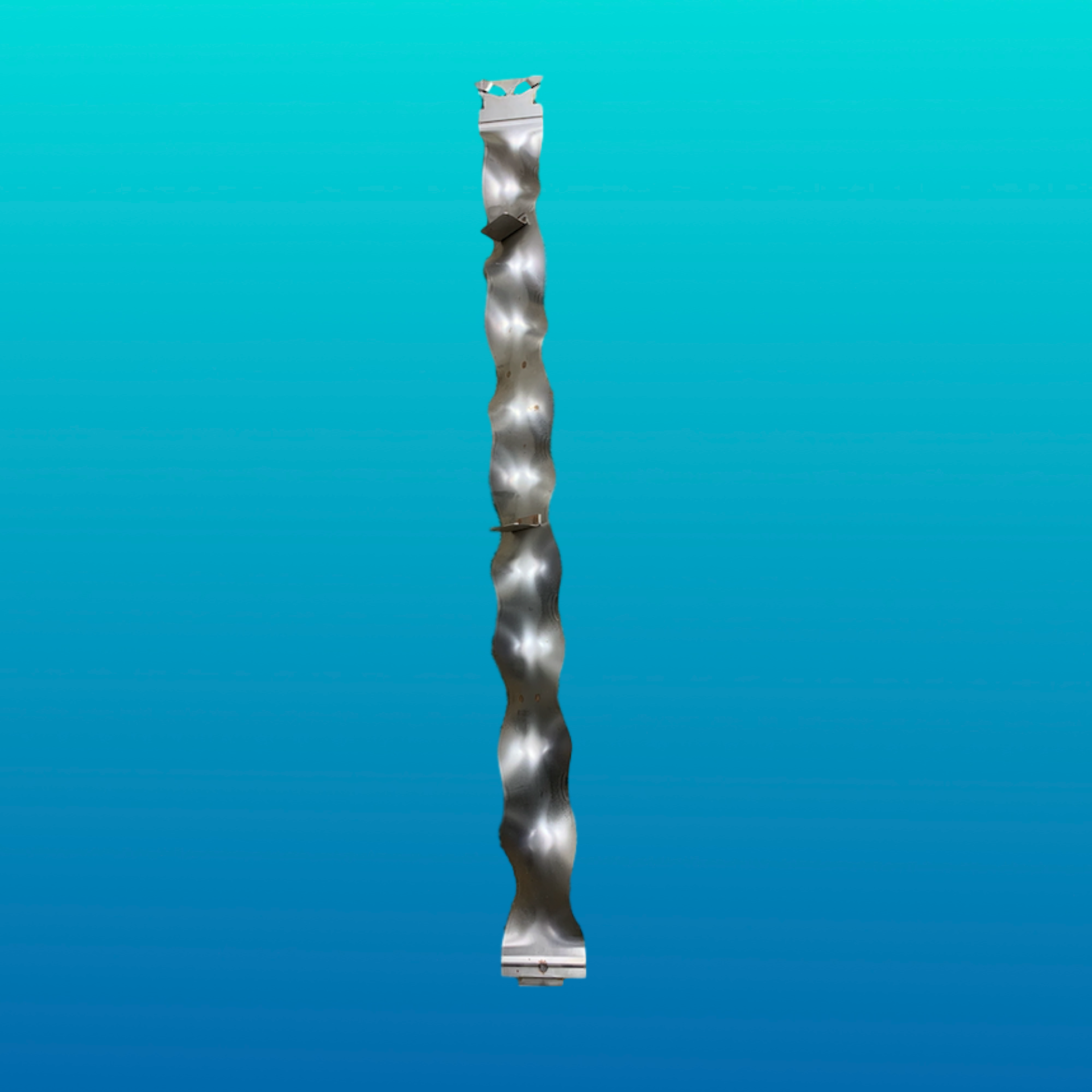 Water Heater Flue Baffle on Blue Ombre Background