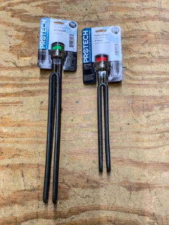 Water heater elements of the same material, but different lengths