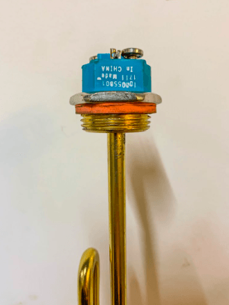 Water heater element head with part number information