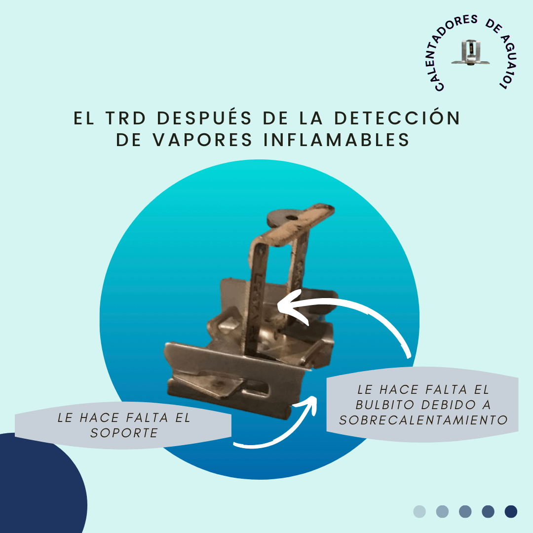 un TRD que le falta su bulbo debido a la presencia de vapores inflamables