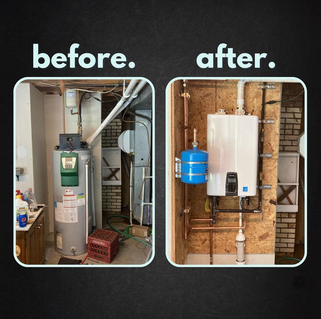 Before and after tankless upgrade to Navien Inc NPE240A2