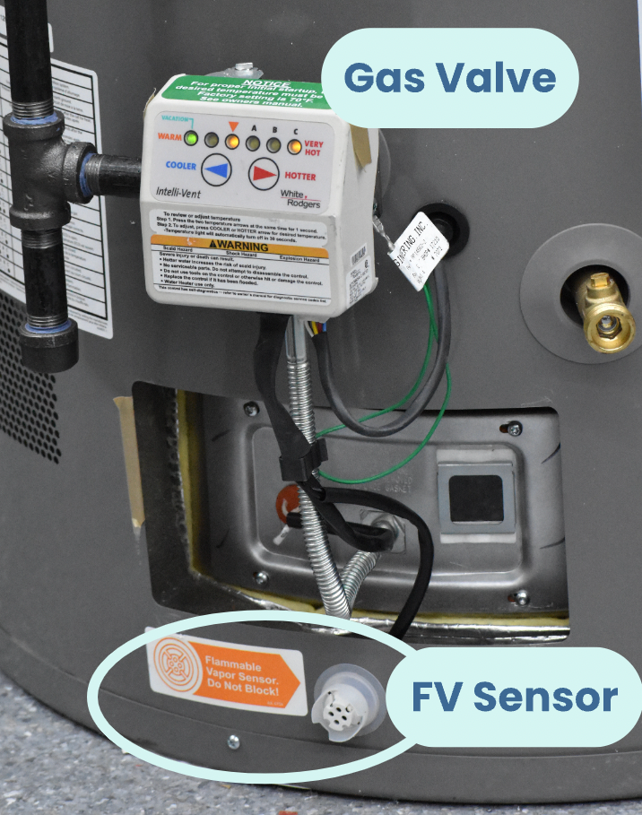 Power Vent Water with Door Jacket Removed to show FV Sensor