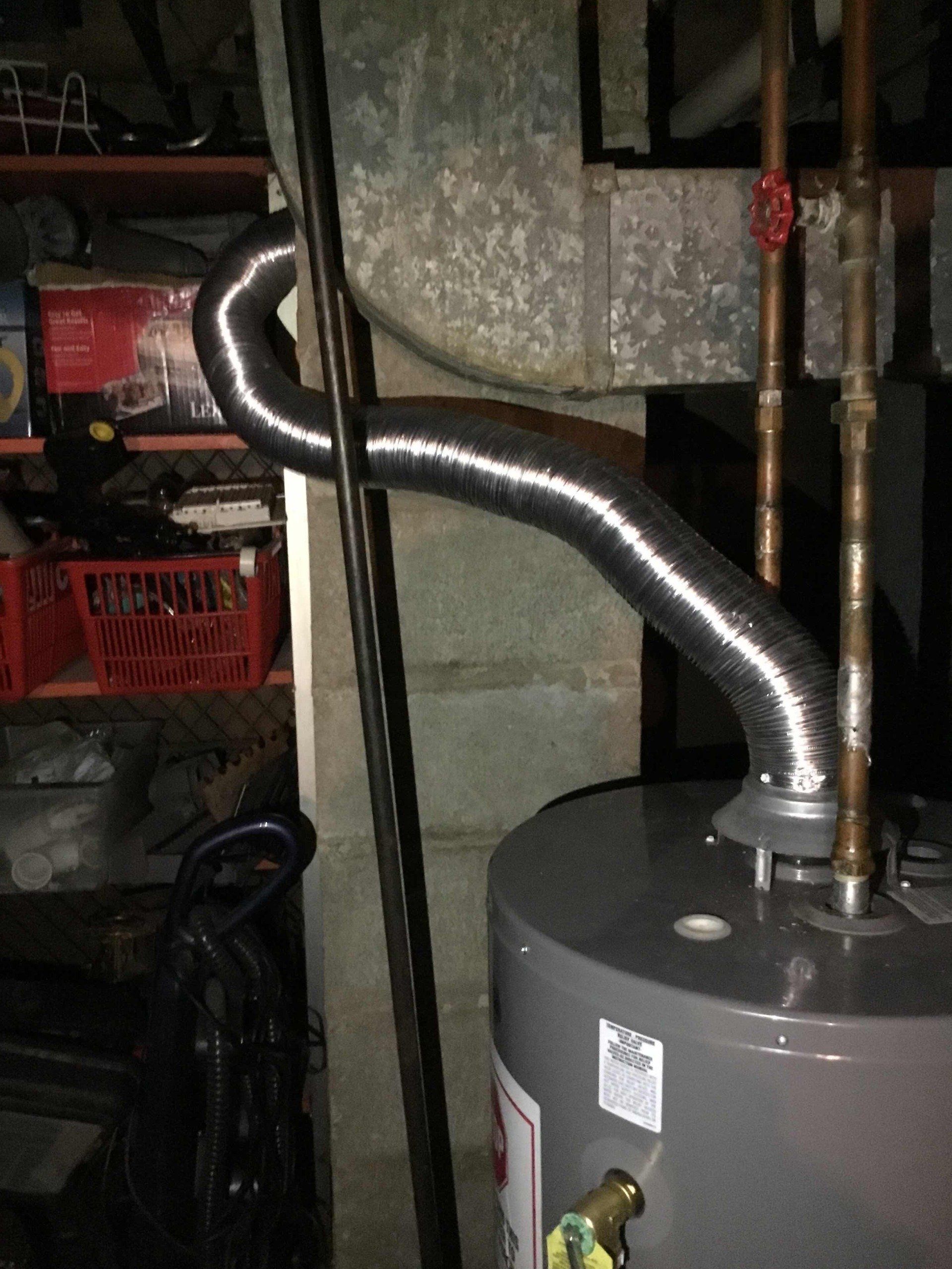 Dryer venting incorrectly used as water heater vent