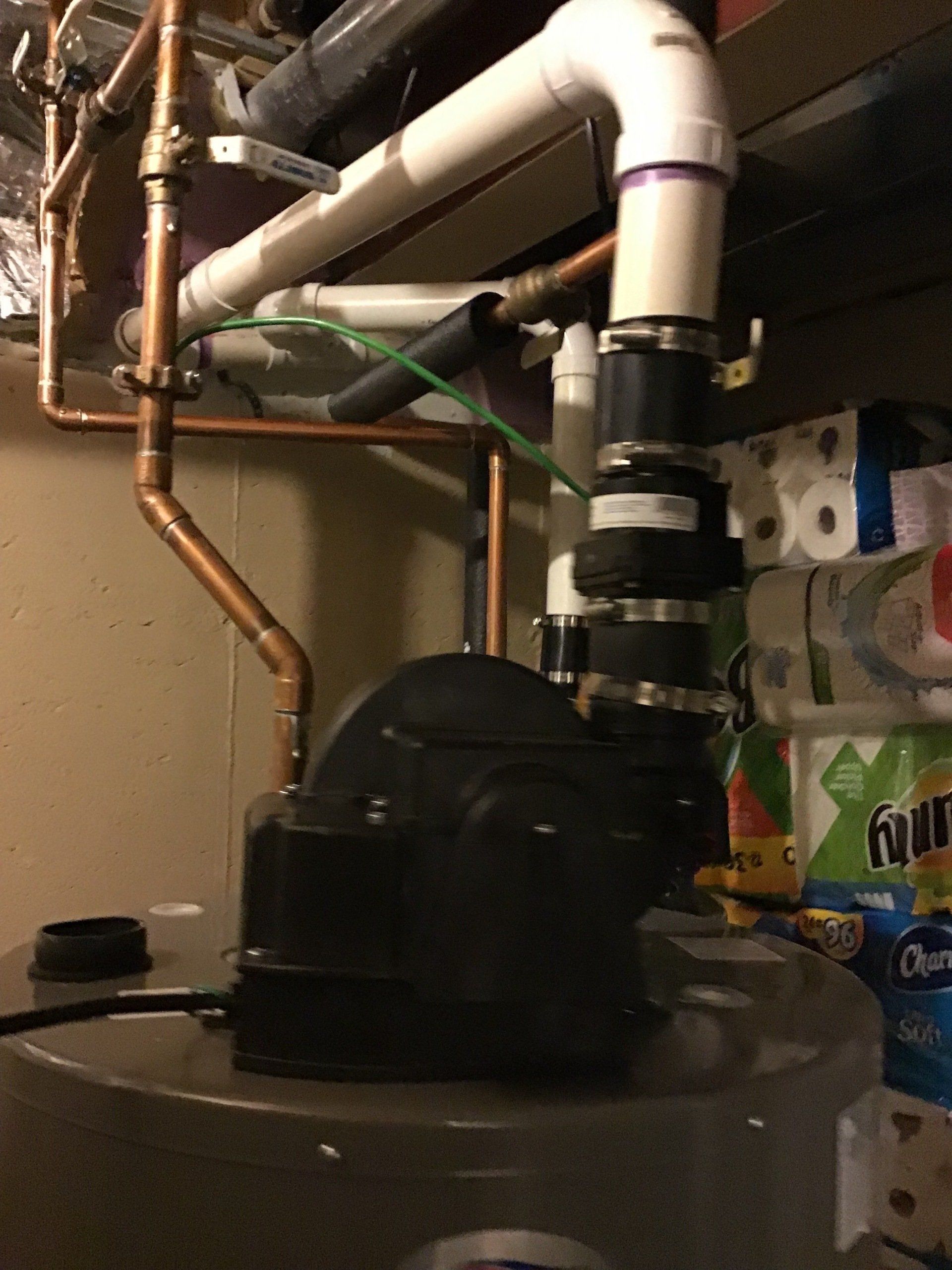 Improper PVC Vent Run for Power Vent Water Heater