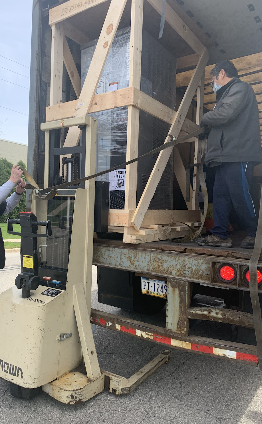 Moving a boiler with a lift