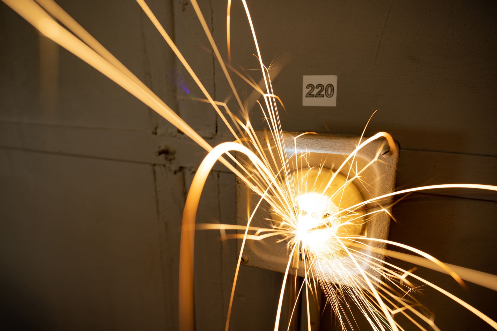 sparks coming out of outlet