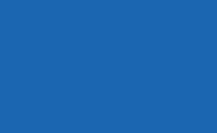 Solid blue background.