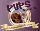 Logo: Brown dog and kitten,