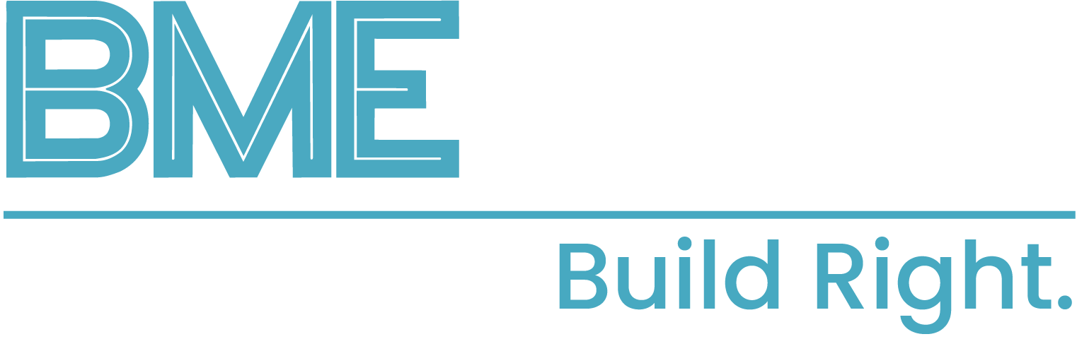 BME logo in blue with the tagline &ldquo;Build Right.&rdquo;