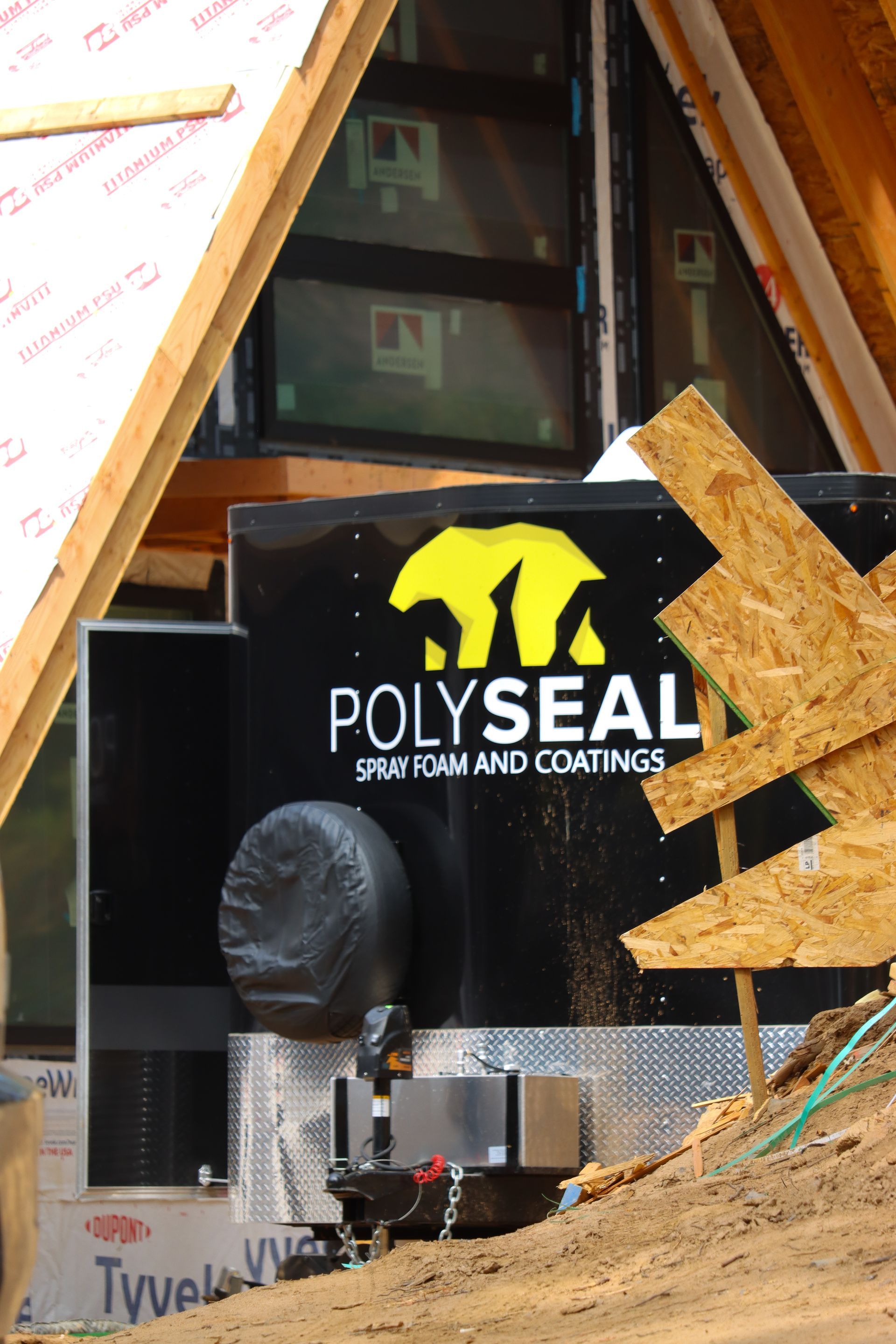 A black box with the word polyseal on it