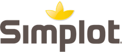 A logo for simplot with a yellow flower in the middle