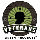 Logo for Veterans Green Projects: silhouette of a soldier in a helmet, with text "Veterans" and "Green Projects".