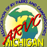 The logo for the association of rv parks and campgrounds in michigan.