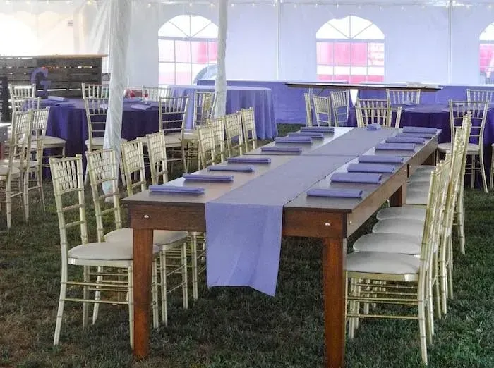 tables shown with linens