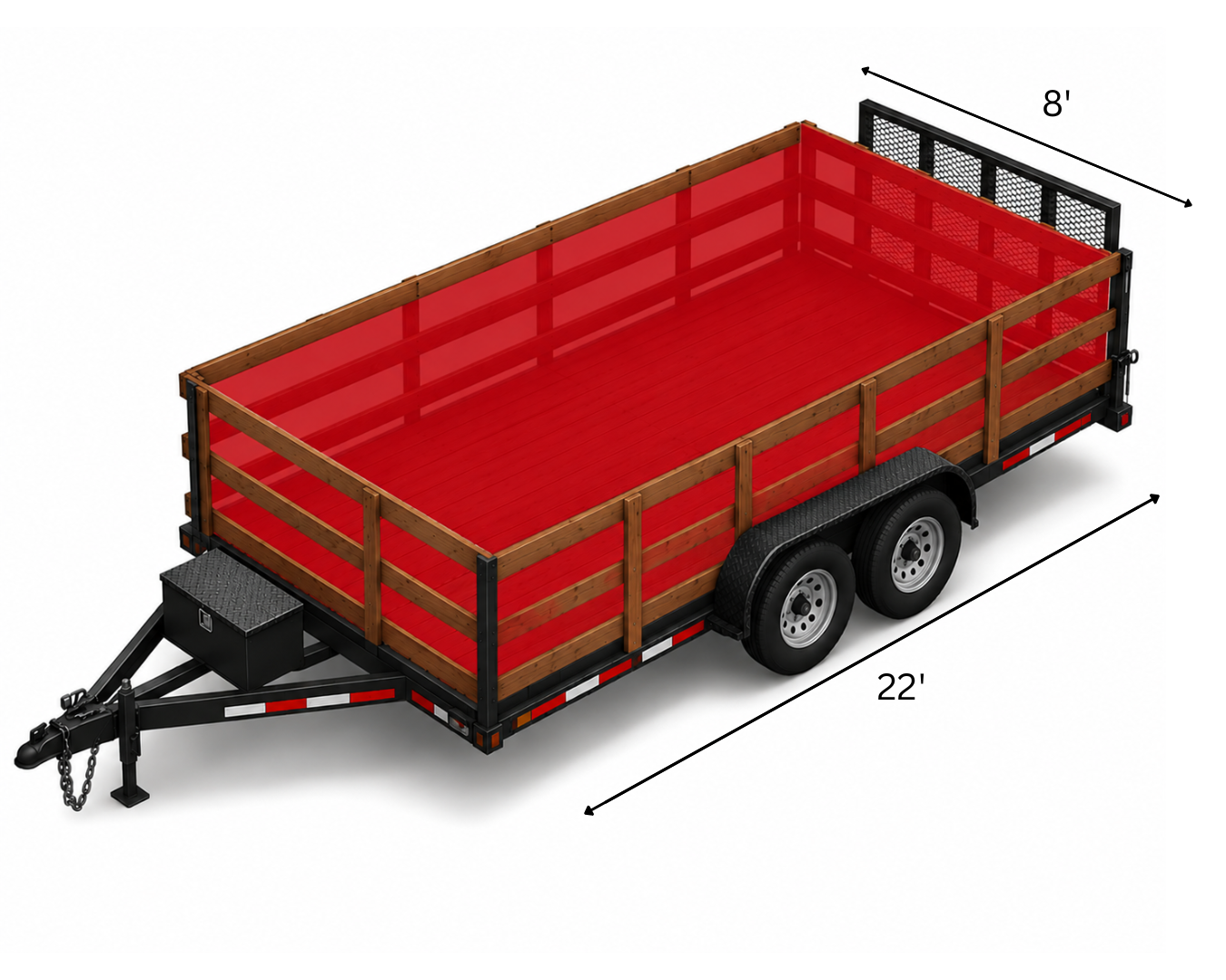 junk wagon red junk trailer with pricing animation