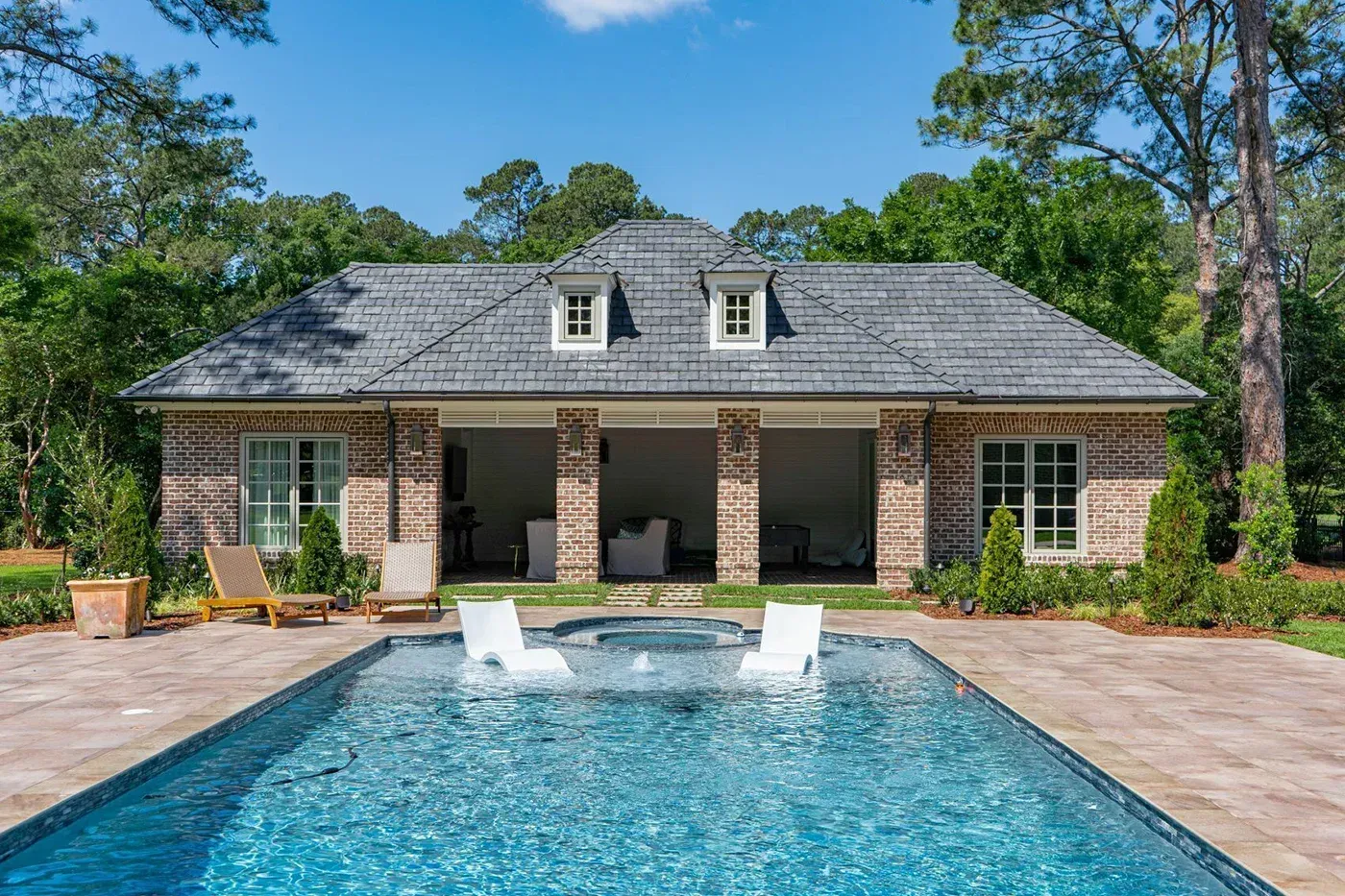 Brava slate roofing system installed to complement upscale architectural design.