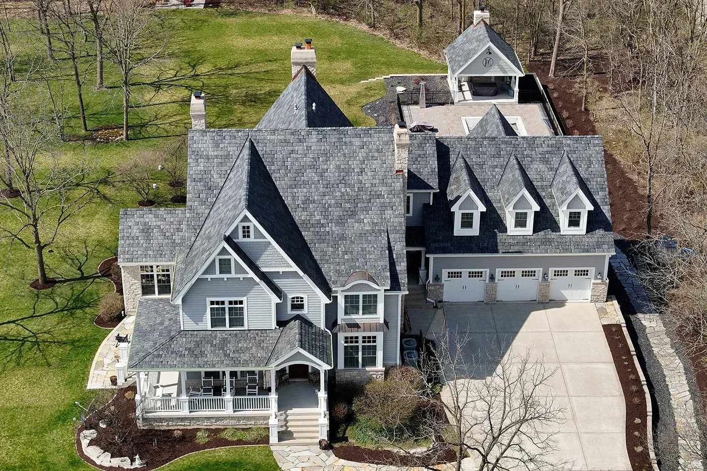 Brava composite slate roof replicating the natural texture and depth of real slate.