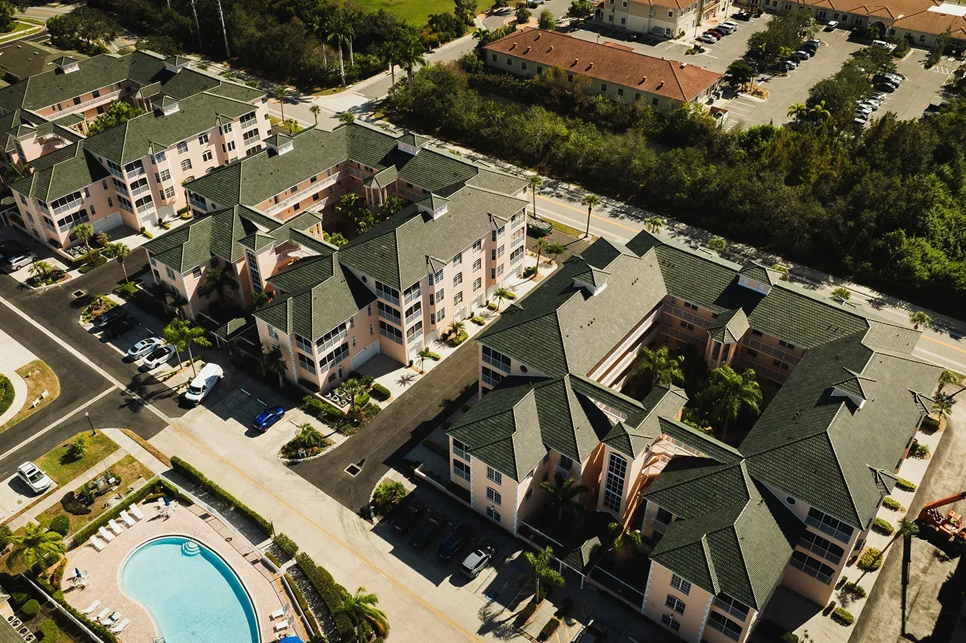 Brava composite Spanish tile roofing enhancing curb appeal on a high-end residential home.