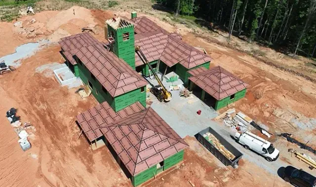 New construction home featuring a Brava Composite Spanish Tile roof installed by Edge Roofing in Georgia.