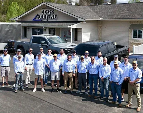 Edge Roofing team at our Georgia office—serving North and South Georgia communities. Edge Roofing team outside the Georgia office—residential and commercial roofing services across North and South Georgia.